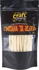 Фото 7 - Сир Craft family сушений зі смаком сметани та зелені 70 г