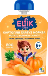 Фото 11 - Пюре овочеве Elfik Magic Картопля-гарбуз-морква 80 г