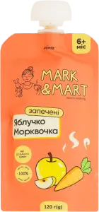 Фото 5 - Пюре фруктове Mark&Mart Запечені Яблучко та Морквочка без цукру 120 г