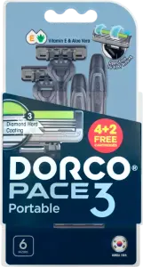 Фото 7 - Станки для гоління Dorco Pace3 одноразові чоловічі з 3 лезами 6 шт