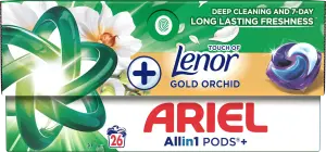 Фото 5 - Гель-капсули Ariel З дотиком Lenor Золота орхідея автомат 26 x 24.4 г