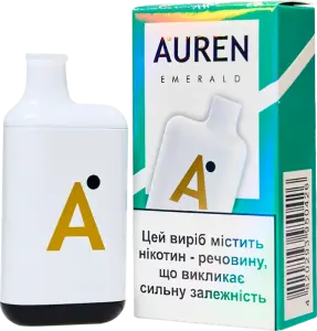 Фото 4 - Одноразова електронна сигарета Auren Emerald з рідиною 2 мл