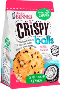 Фото 4 - Кульки Doctor Benner Crispy Мак та кокос рисові 50 г