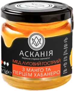 Фото 1 - Мед-крем Асканія Луговий гострий з манго 250 г