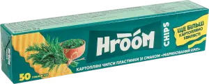 Фото 12 - Чипси Hroom картопляні пластинки зі смаком Маринований кріп 50 г