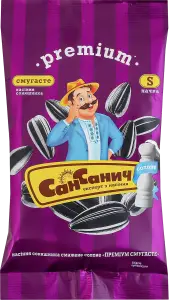Фото 2 - Насіння соняшника СанСанич Premium смугасте смажене солоне 60 г