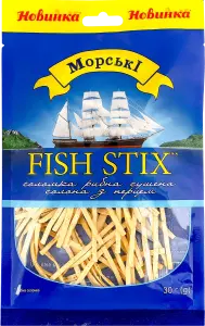 Фото 4 - Соломка рибна Морські Fish Stix сушена солона з перцем 30 г