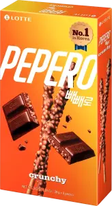 Фото 2 - Бісквітні палички Lotte Pepero з хрустким шоколадом 39 г