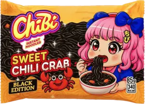 Фото 2 - Вермішель швидкого приготування ChiBi Black Sweet chili crab зі смаком краба 85 г