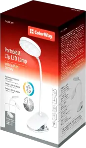 Фото 2 - Настільна LED лампа-кліпса ColorWay із вбудованим акумулятором