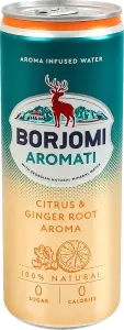 Фото 2 - Напій Borjomi Aromati безалкогольний сильногазований з ароматом цитрусових та кореню імбиру 330 мл
