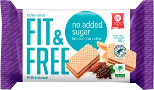 Фото 2 - Вафлі Cukry Nyskie Fit&Free зі смаком какао  без доданого цукру  95 г