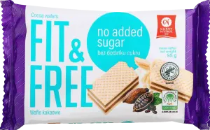 Фото 2 - Вафлі Cukry Nyskie Fit&Free зі смаком какао  без доданого цукру  95 г