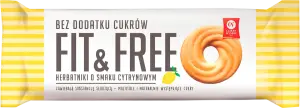 Фото 2 - Печиво Cukry Nyskie Fit&Free зі смаком лимону без доданого цукру  120 г