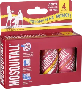 Фото 2 - Липка стрічка від мух Mosquitall для дому та дачі 4 шт
