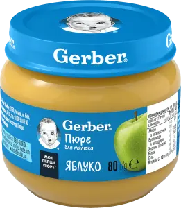 Фото 2 - Пюре Gerber для дітей від 6 місяців яблуко 80 г 