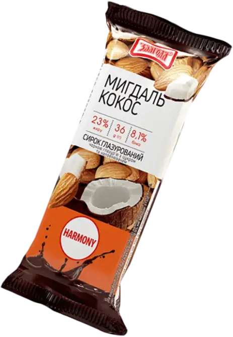 Сирок Злагода Harmony глазурований мигдаль-кокос 23% 36 г купить
