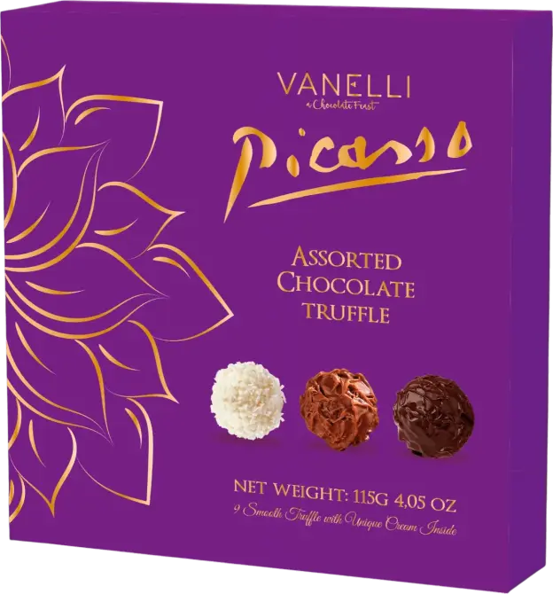 Цукерки Vanelli Picasso Purple молочний шоколад асорті 115 г