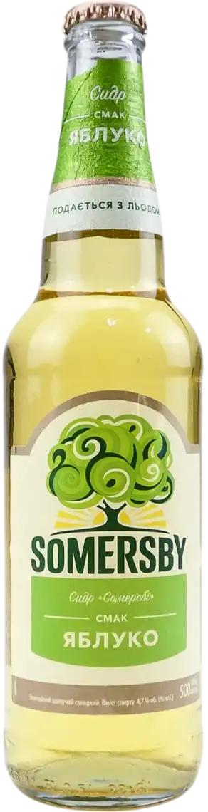 Фото 1 - Cидр Somersby Яблуко 4.7% 0.5 л