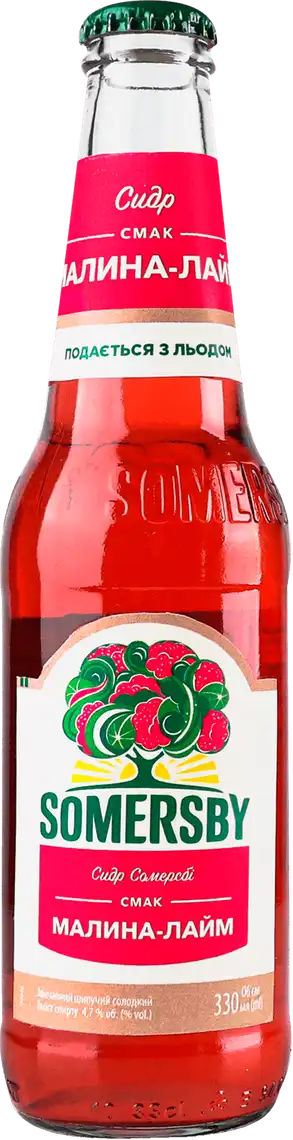 Фото 1 - Сидр Somersby Малина-лайм 4.7% 0.33 л
