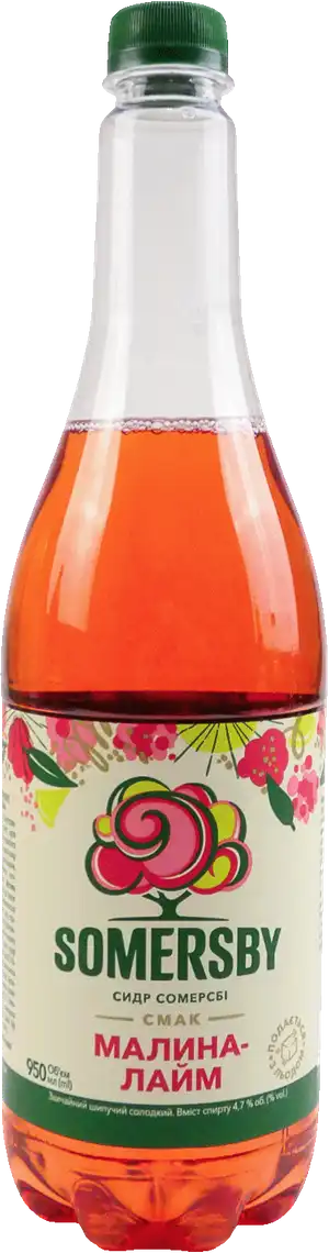 Фото 1 - Сидр Somersby Малина-лайм 4.7% 0.95 л