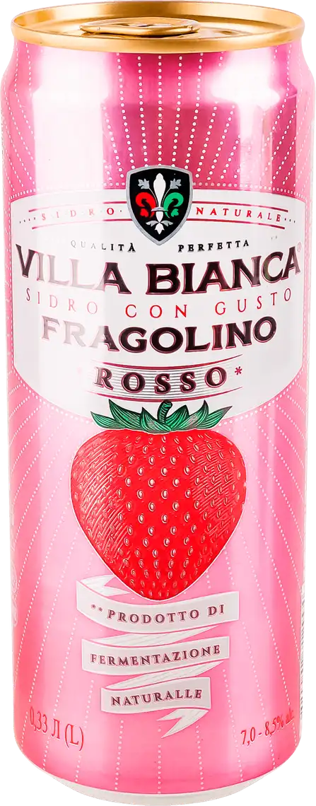 Фото 1 - Сидр Villa Bianca Fragolino Rosso червоний солодкий міцний газований 7-8.5% 330 мл