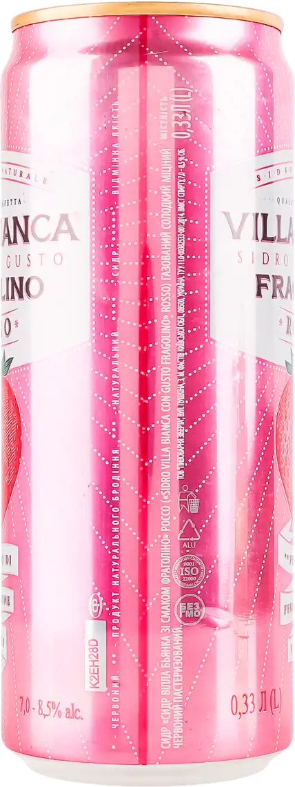 Фото 2 - Сидр Villa Bianca Fragolino Rosso червоний солодкий міцний газований 7-8.5% 330 мл