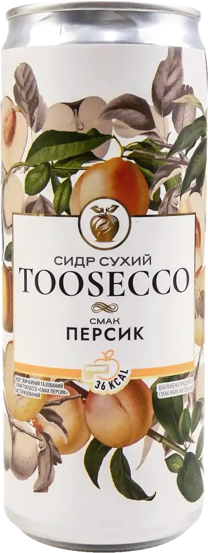 Фото 1 - Сидр TooSecco зі смаком персику сухий 330 мл