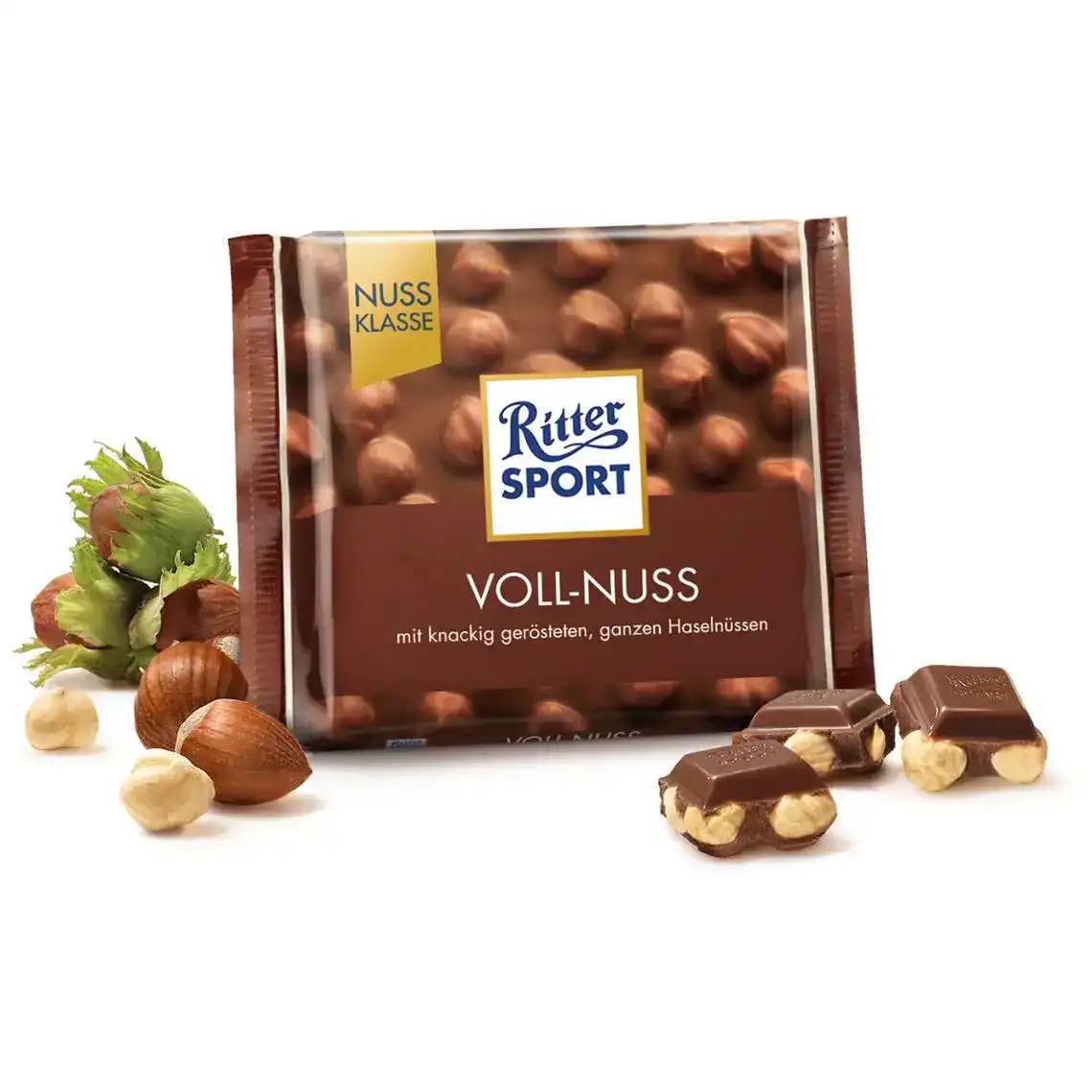 Шоколад молочний з цільним фундуком Whole hazelnuts Ritter Sport м/у 100г