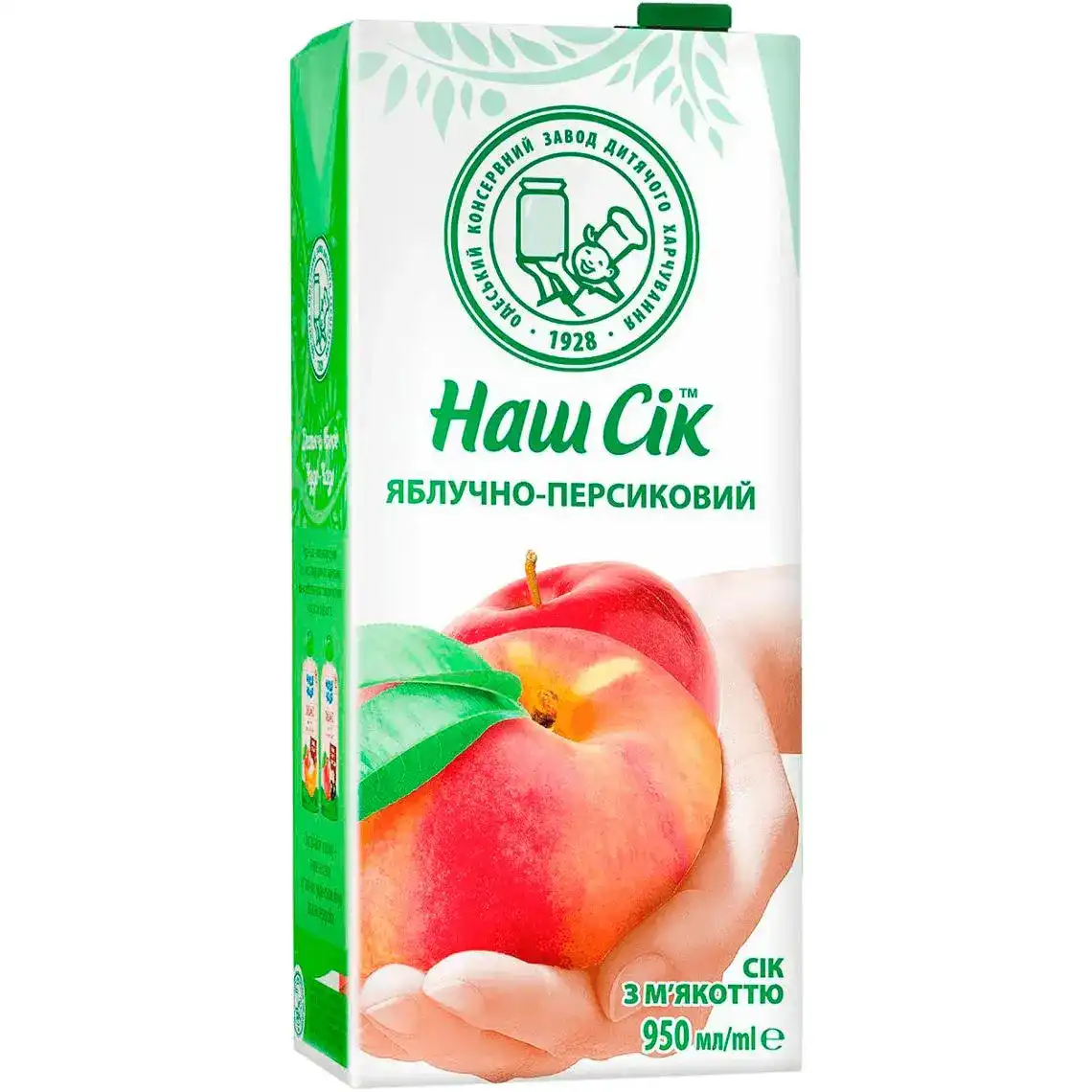Сік Наш Сік яблучно-персиковий 950 мл