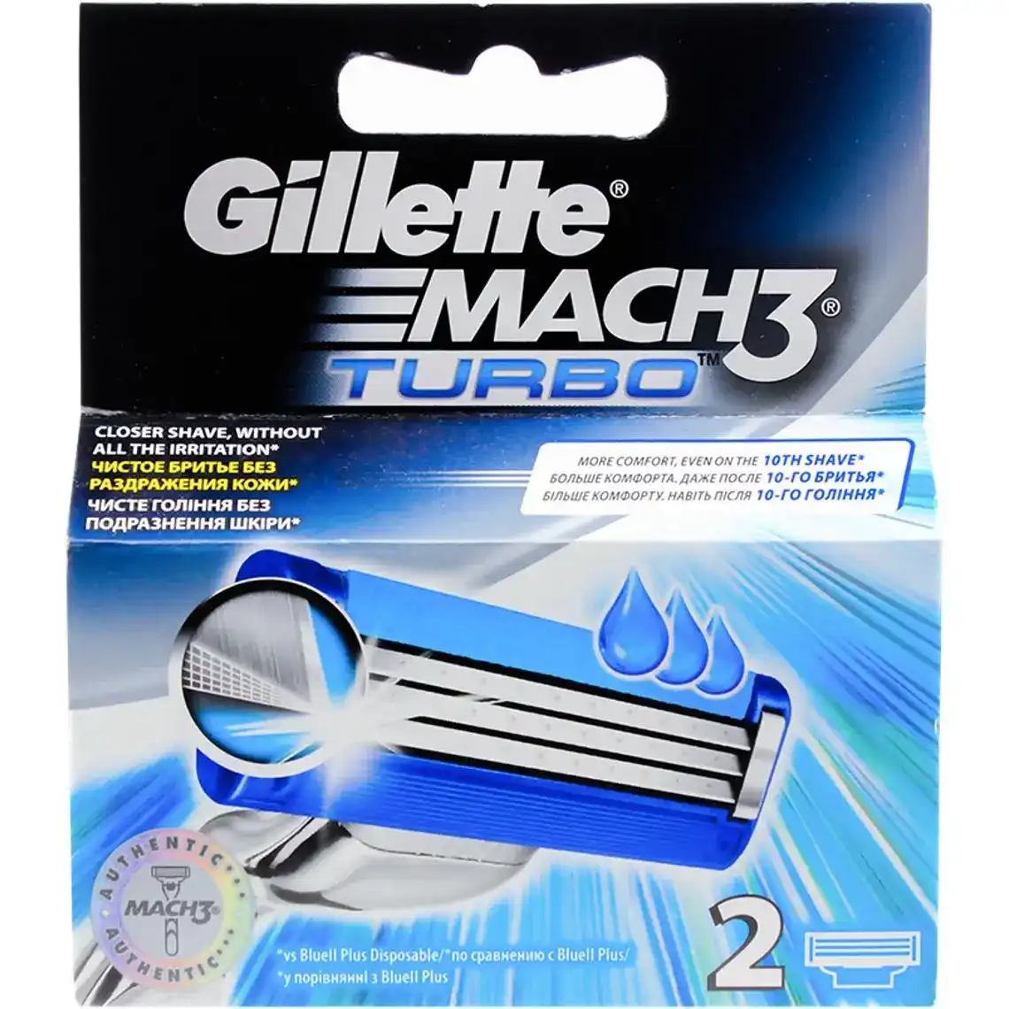 Змінні картриджі для гоління Gillette Mach3 Turbo 2 шт.