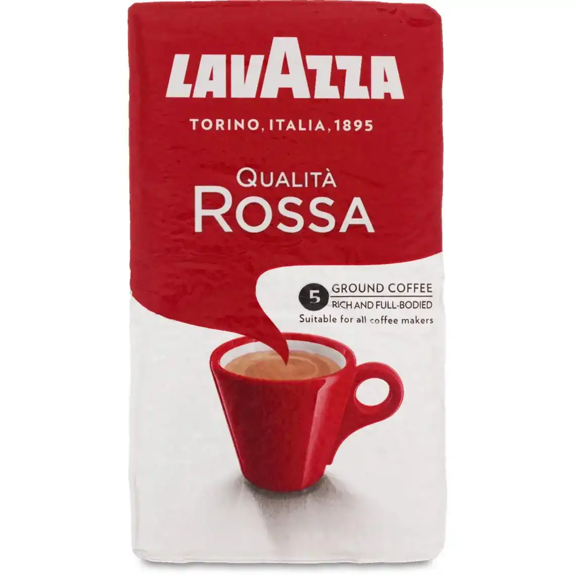 Кава Lavazza Qualita Rossa натуральна смажена мелена вакууана упаковка 250 г