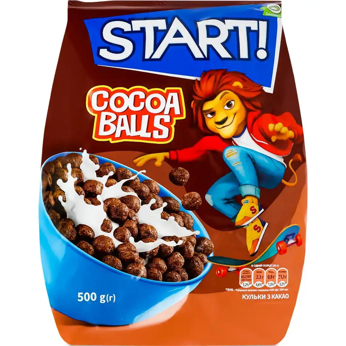 Фото 1 - Сухий сніданок Start кульки з какао 500 г