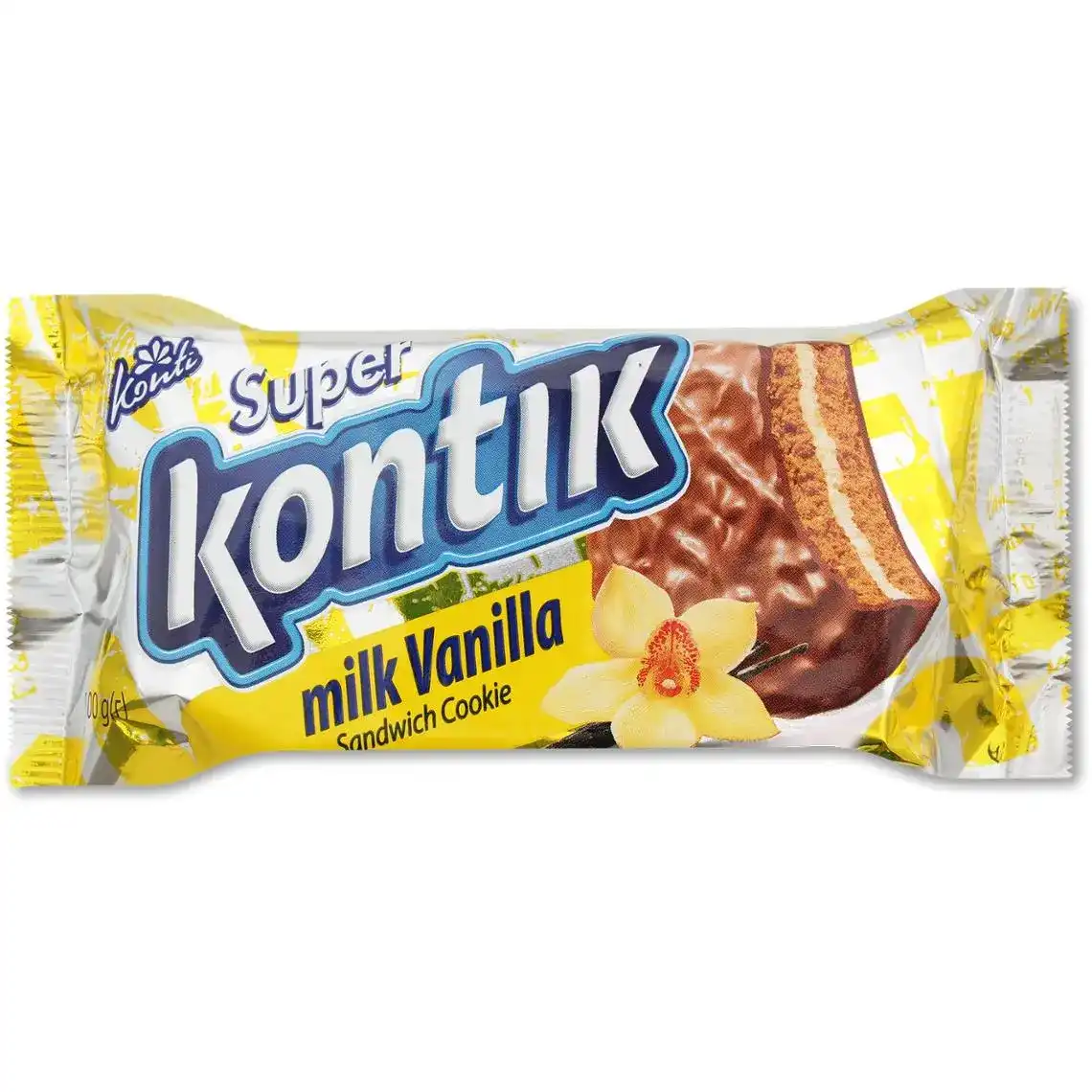 Печиво Konti Super Kontik ваніль в молочному шоколаді 100 г