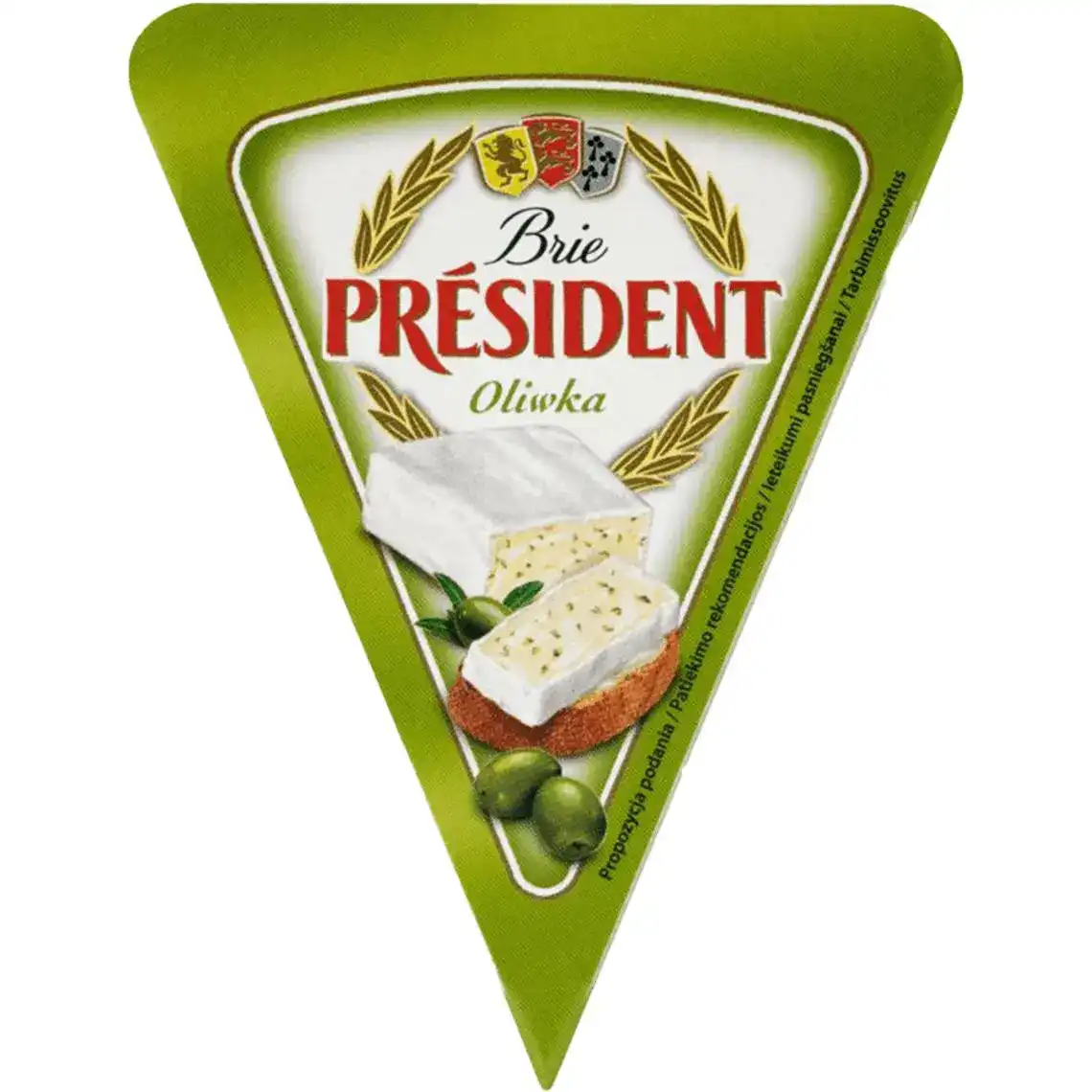 Сир President Brie з зеленими оливками 62% 125 г