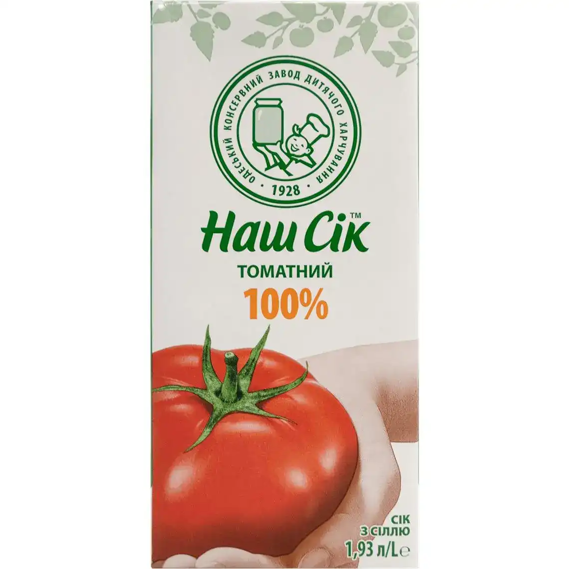 Сік Наш сік  томатний з сіллю 1.93л