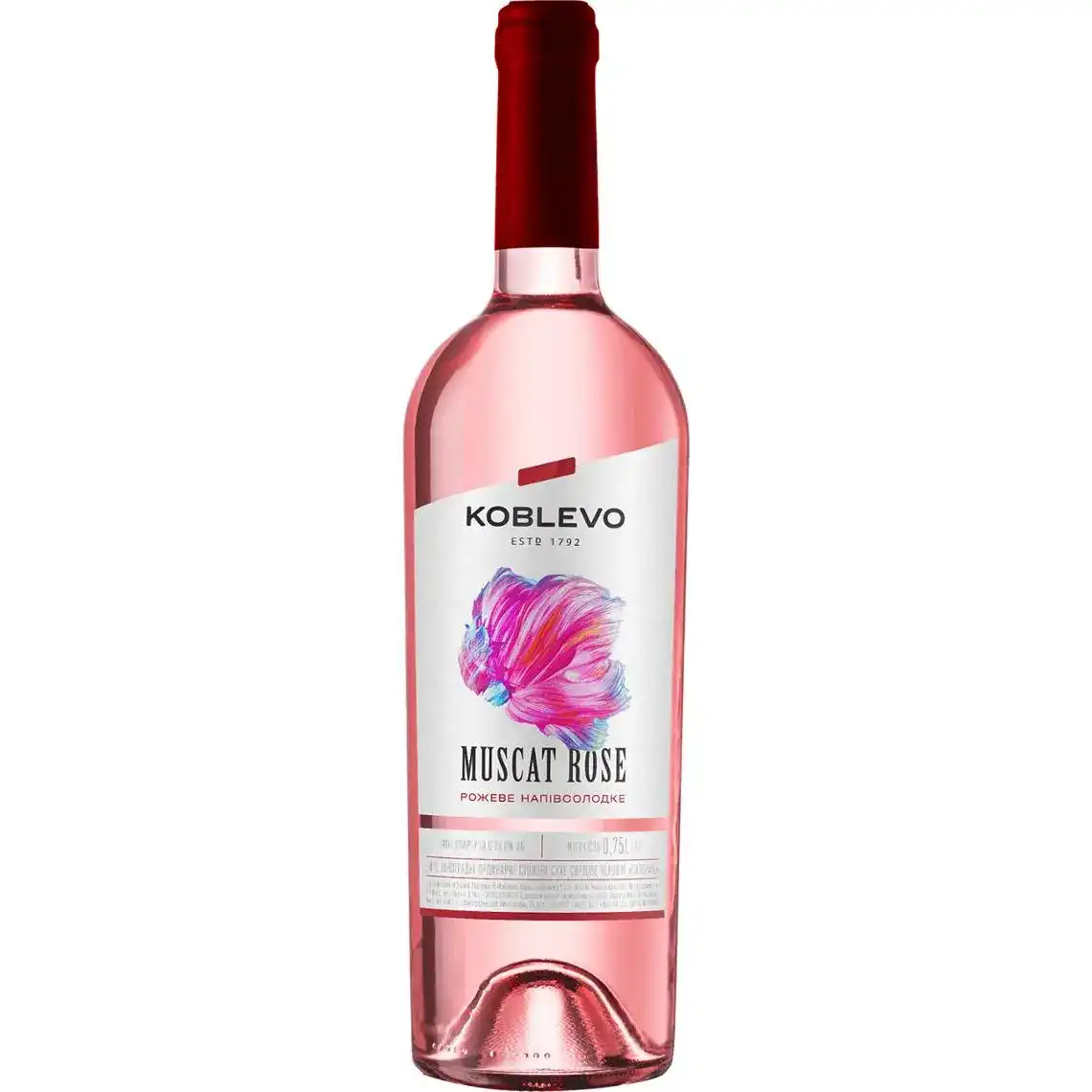 Вино Koblevo Бордо Мускат рожеве напівсолодке 0.75 л