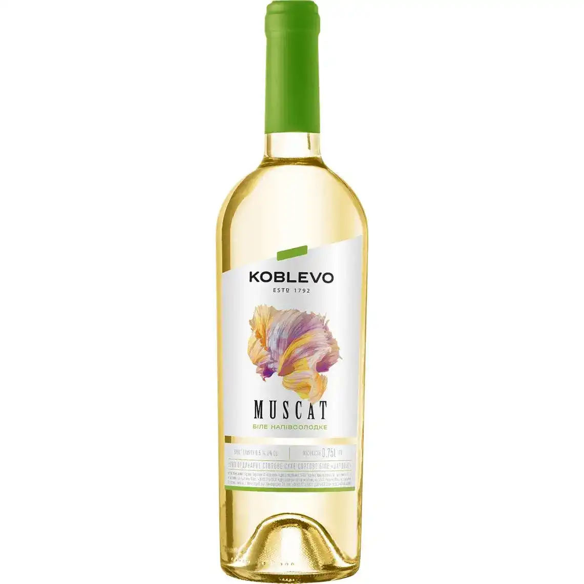 Вино Koblevo Бордо Мускат біле напівсолодке 0.75 л