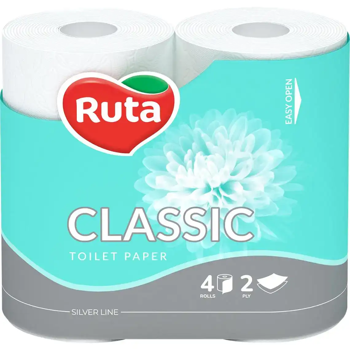 Папір туалетний Ruta Crystal White Classic 2-х шаровий 4 шт