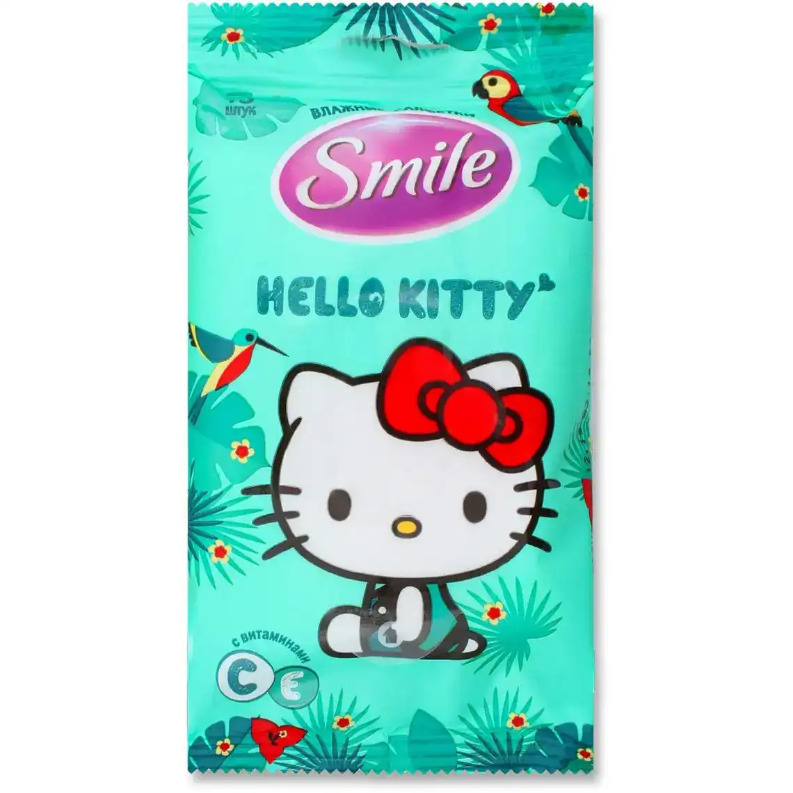 Серветки Smile Hello Kitty вологі для всієї родини 15 шт