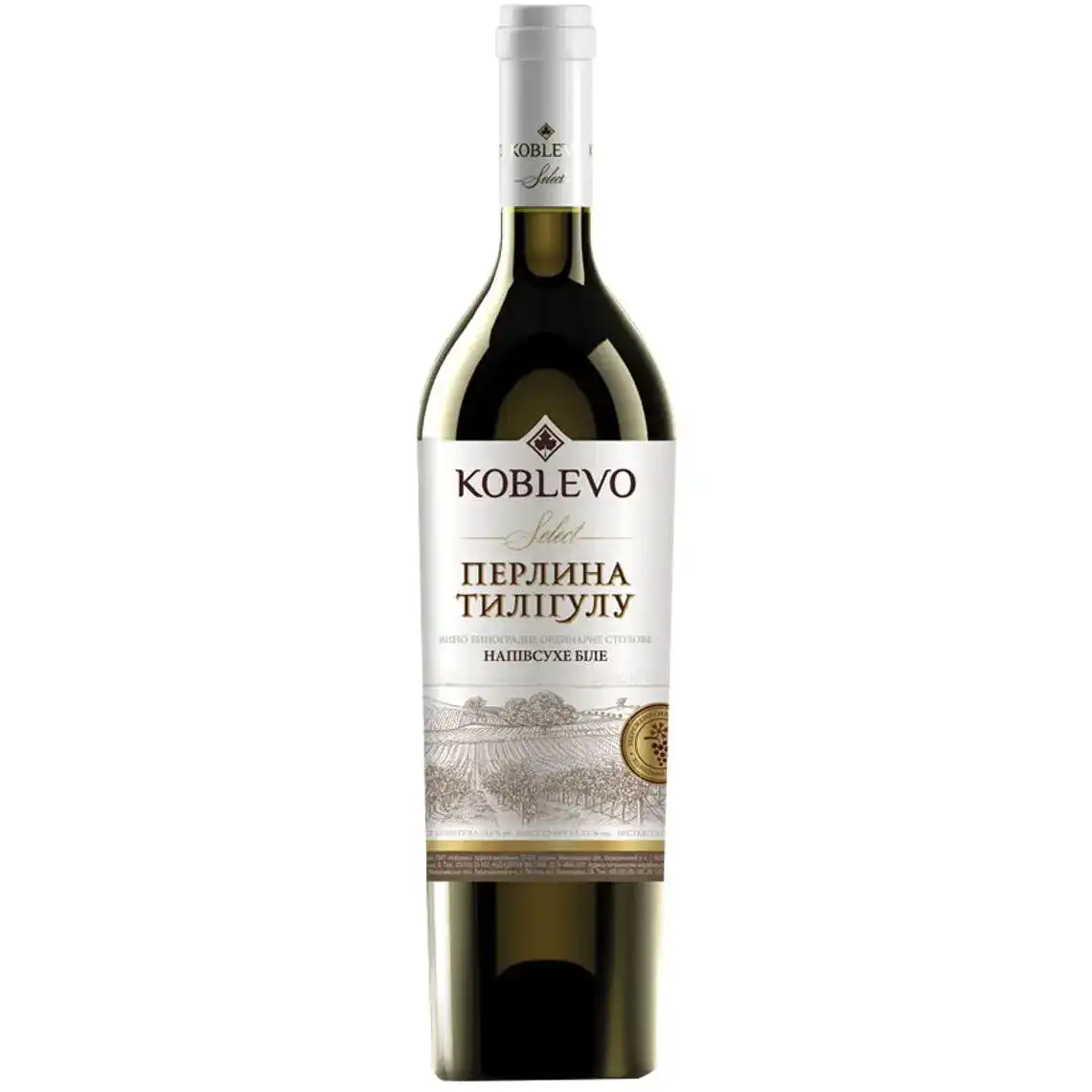 Вино Koblevo Select Перлина Тилігулу біле напівсухе 0.75 л