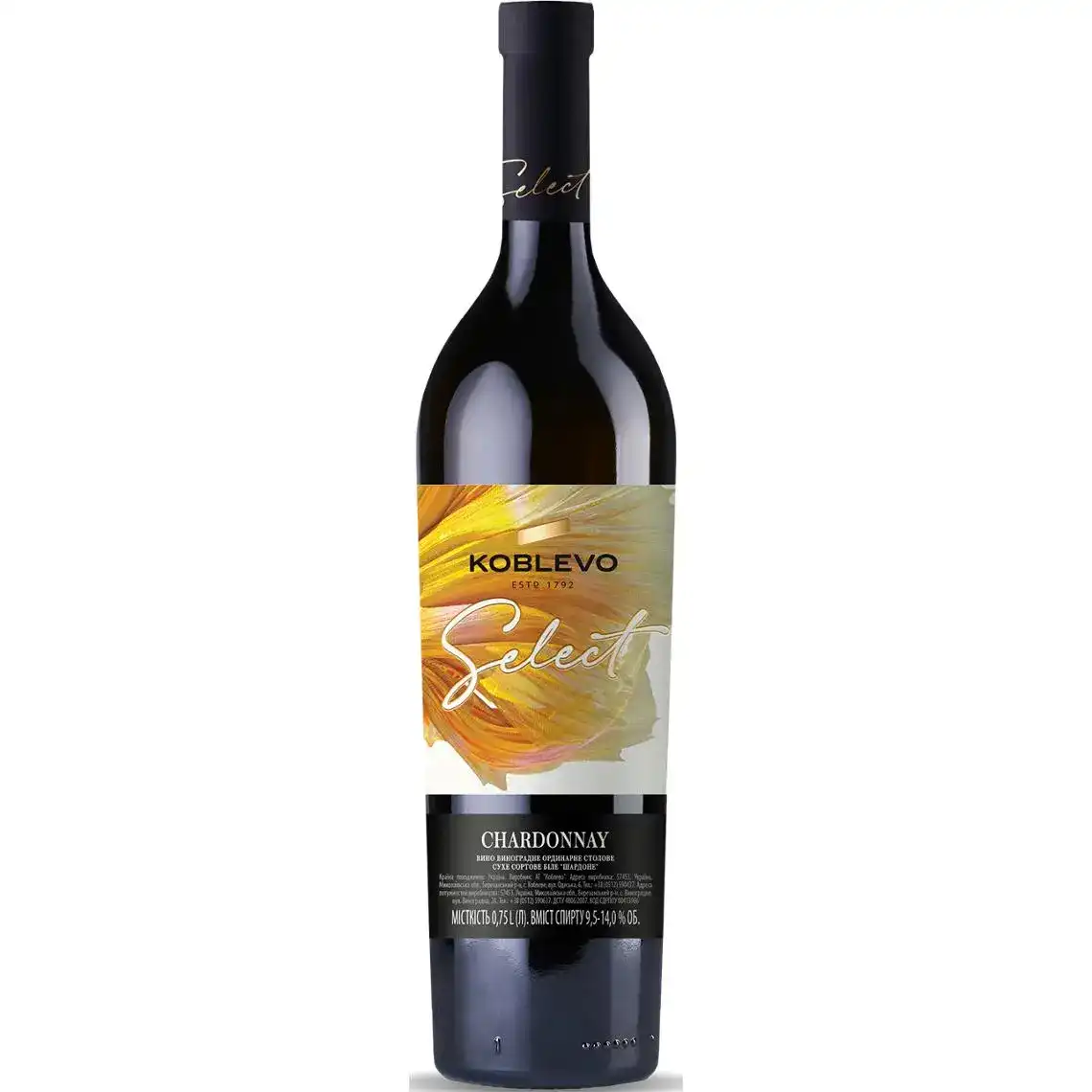 Вино Koblevo Select Шардоне біле сухе 0.75 л