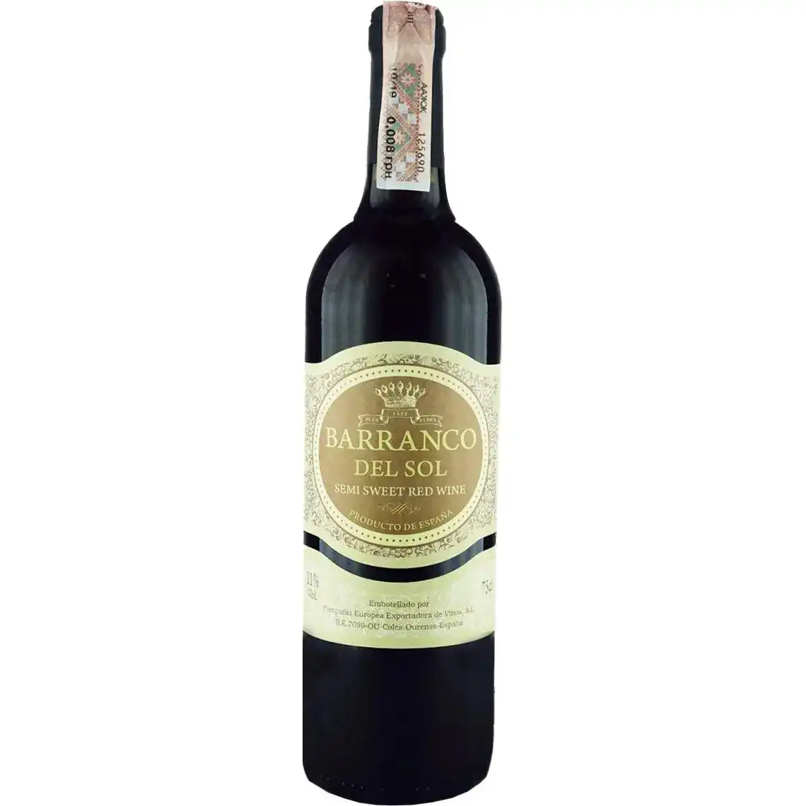 Вино Barranco del Sol Semi червоне напівсолодке 0.75 л