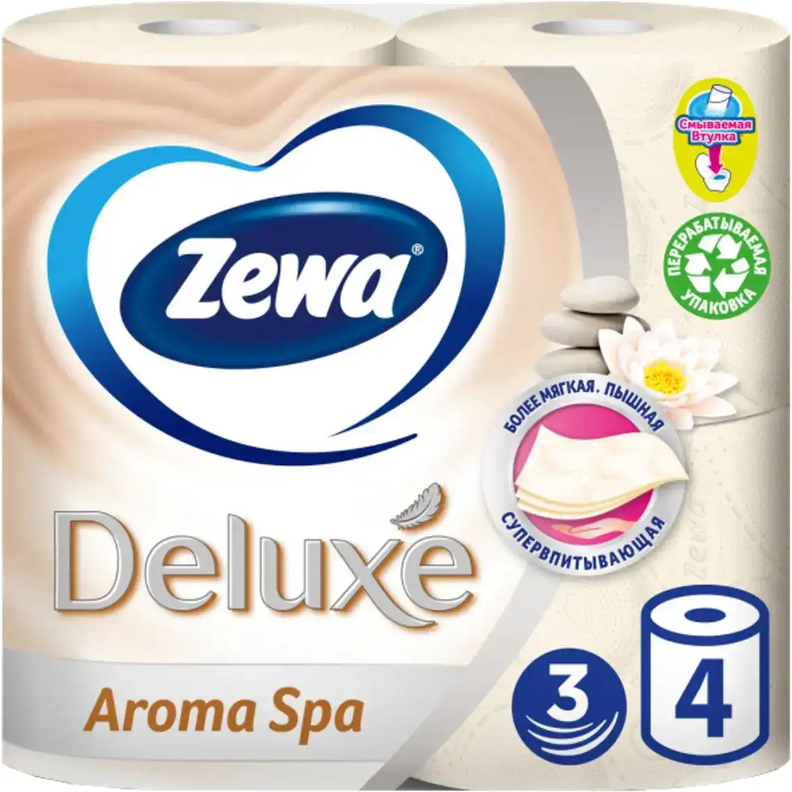 Папір туалетний Zewa Deluxe Арома SPA 3-х шаровий 4 шт