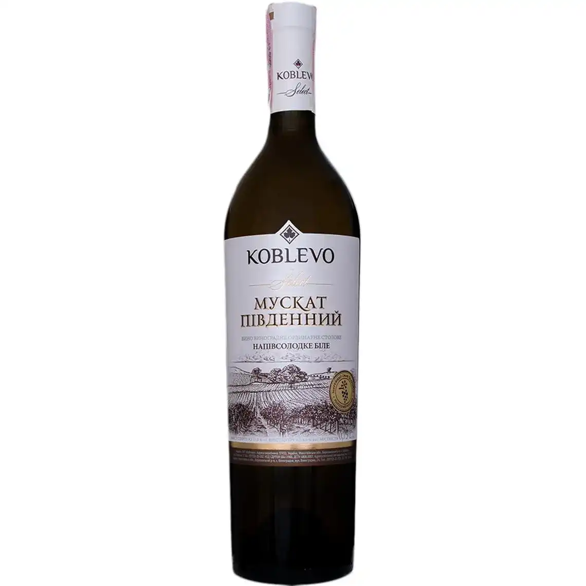 Вино Koblevo Select Мускат Південний біле напівсолодке 0.75 л