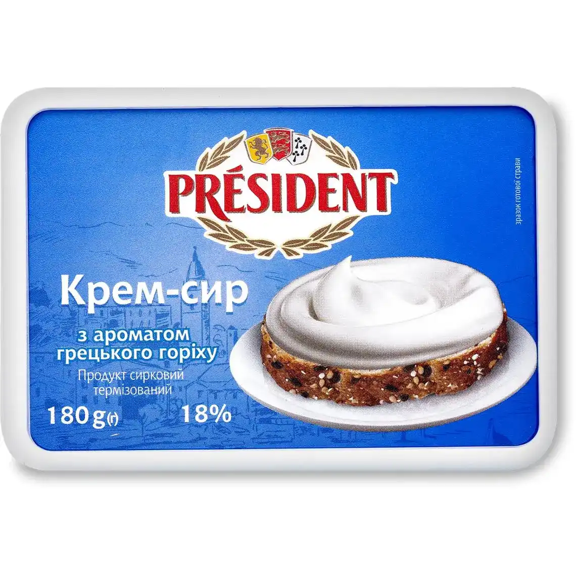 Сир President Кремовий з ароматом горіха творожний 18% 180 г
