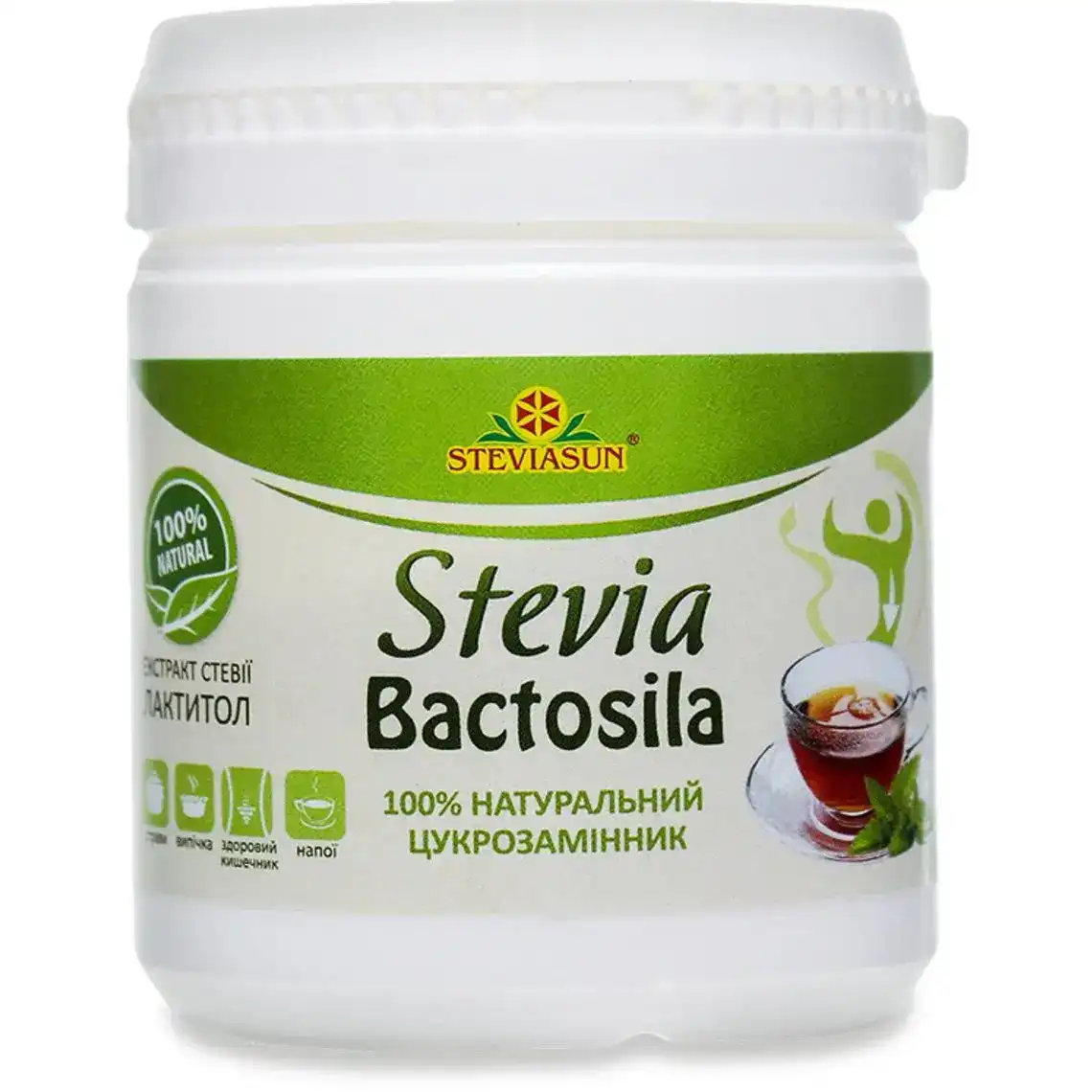 Фото 1 - Цукрозамінник натуральний Steviasun Stevia Bactosila 80 г