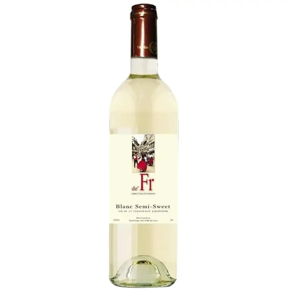 Вино de`Fr Blanc Semi Sweet біле напівсолодке 0.75 л