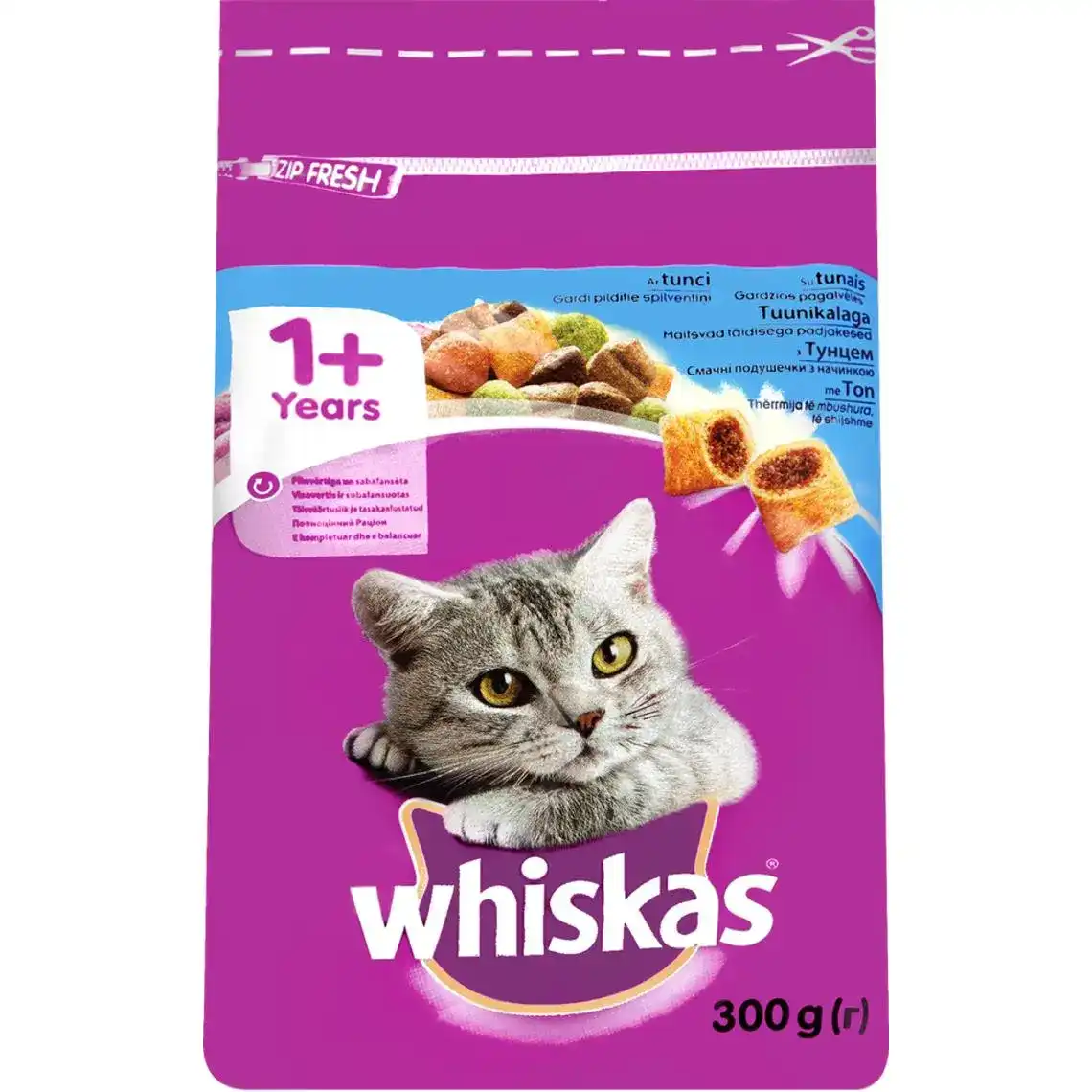 Фото 1 - Корм для котів Whiskas сухий з тунцем 300 г