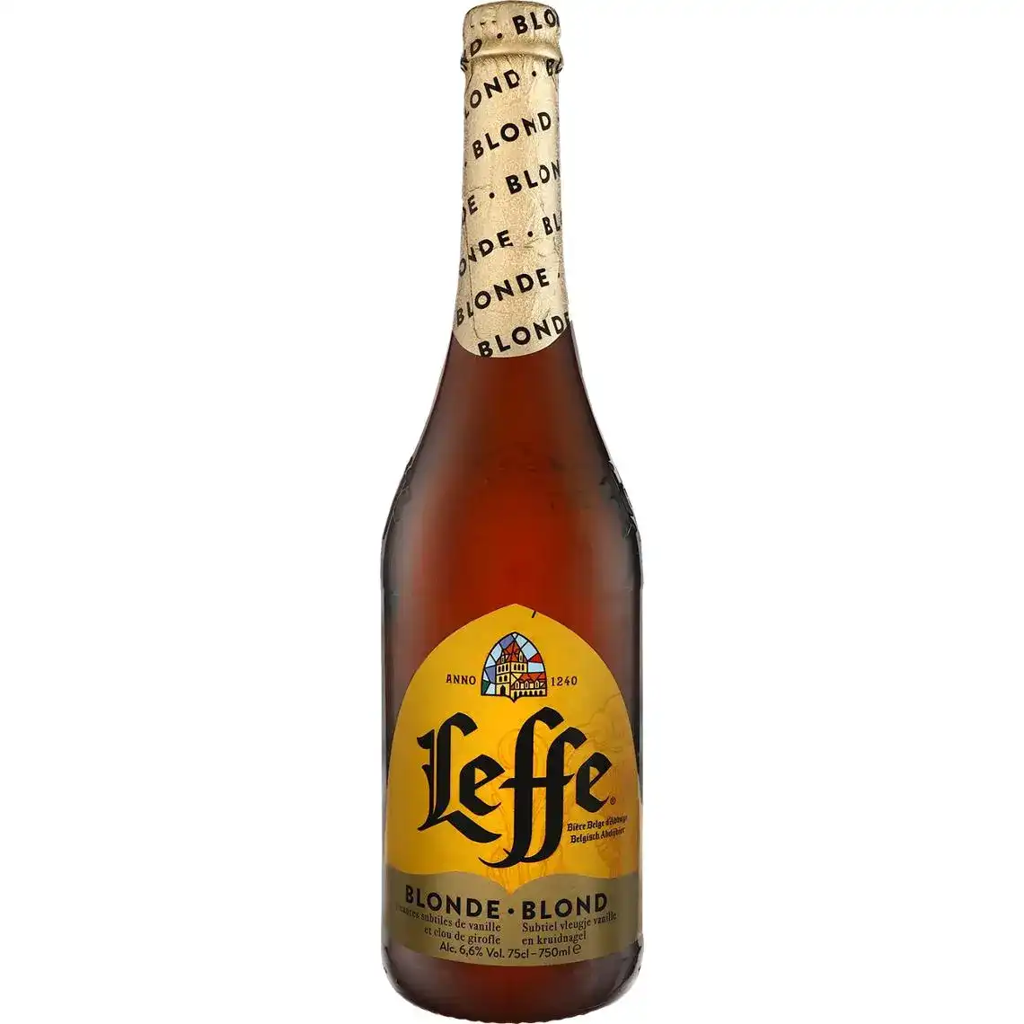 Фото 1 - Пиво Leffe Blond світле пастеризоване 6.6% 0.75л